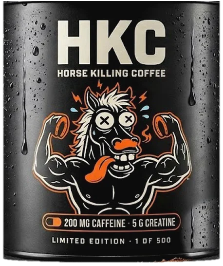 Die mattschwarze HKC-Dose: der Gaul mit X-Augen und Bizeps, Limited Edition, 1 von 500